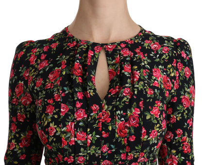 Dolce & Gabbana Floral A-Line Viscose Knee Length Dress