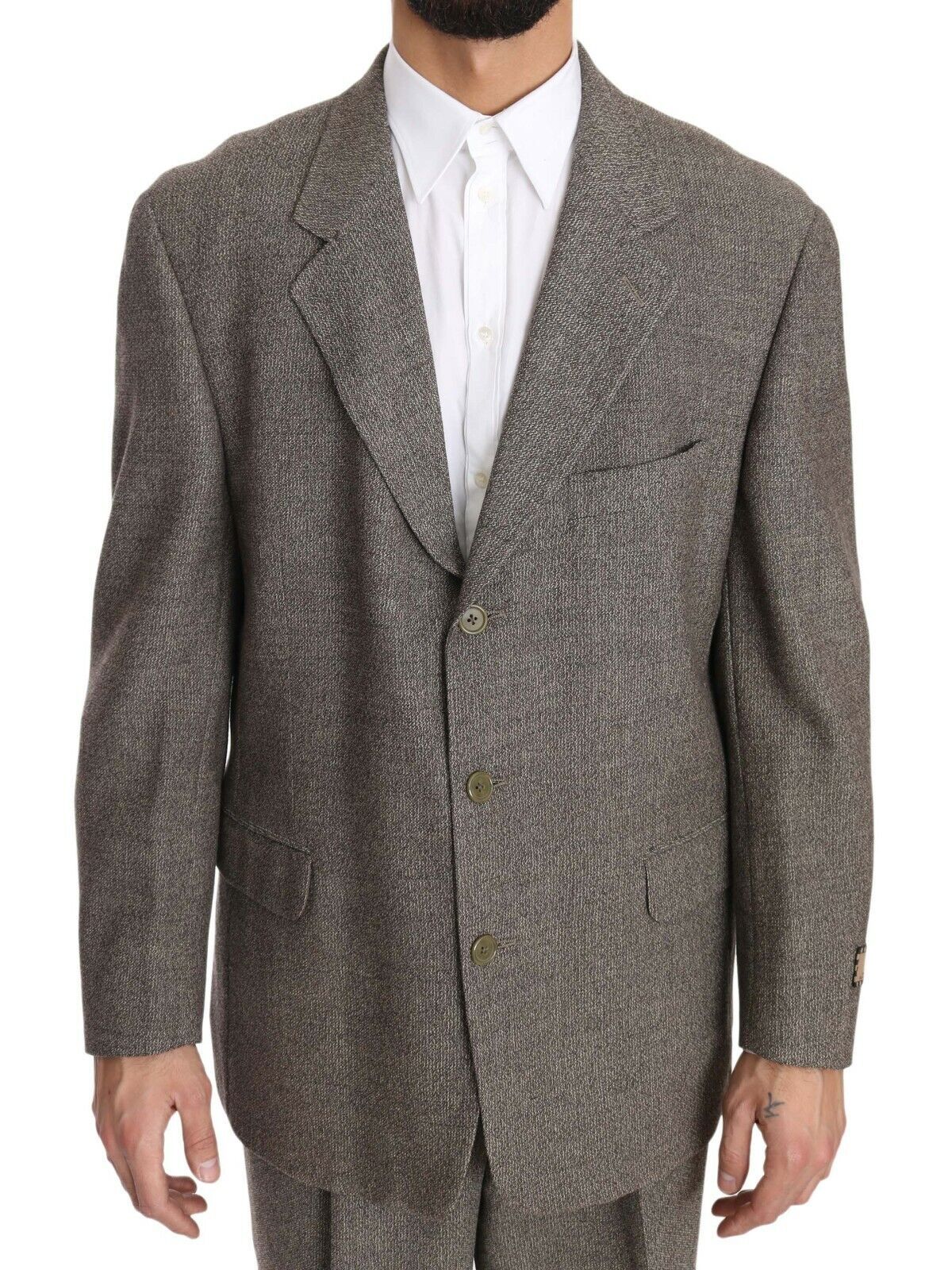 Fendi Elegant Light Brown Wool Men's Suit Fendi