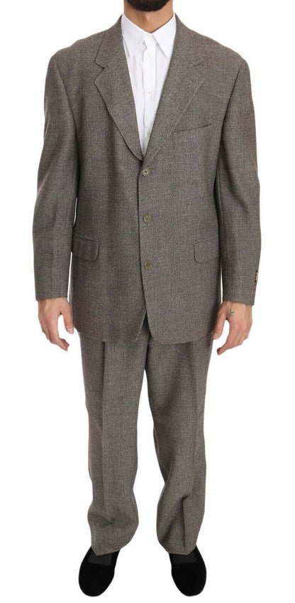 Fendi Elegant Light Brown Wool Men's Suit Fendi