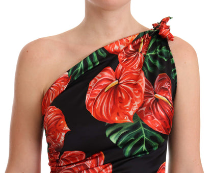 Dolce & Gabbana Elegant Floral Silk Draped Dress