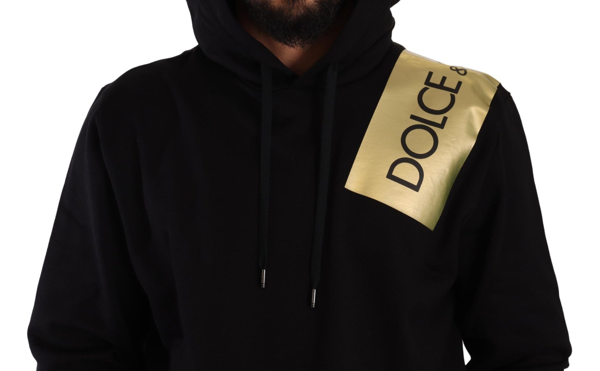 Dolce & Gabbana Elevate Your Style with a Black Golden-Logo Pullover Dolce & Gabbana