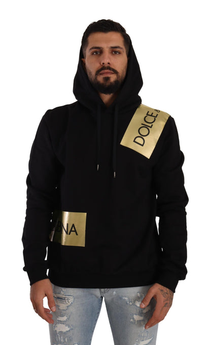 Dolce & Gabbana Elevate Your Style with a Black Golden-Logo Pullover Dolce & Gabbana