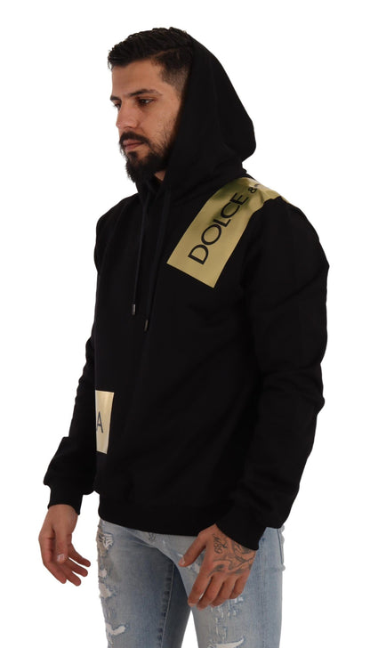 Dolce & Gabbana Elevate Your Style with a Black Golden-Logo Pullover Dolce & Gabbana