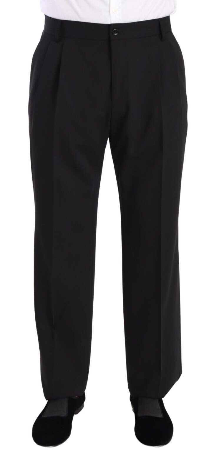 Dolce & Gabbana Elegant Black Wool Tuxedo Trousers