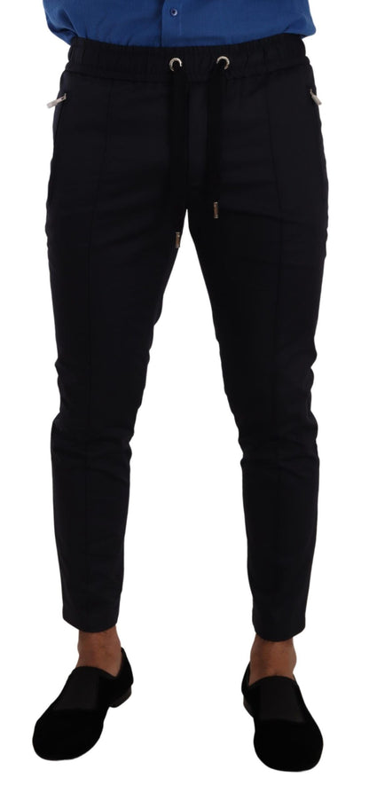 Dolce & Gabbana Elegant Dark Blue Skinny Jogging Pants