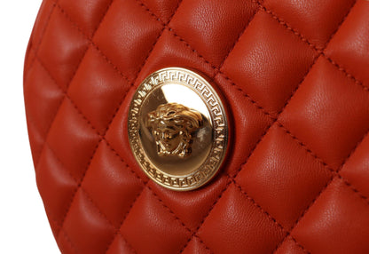 Versace Elegant Round Nappa Leather Crossbody Bag