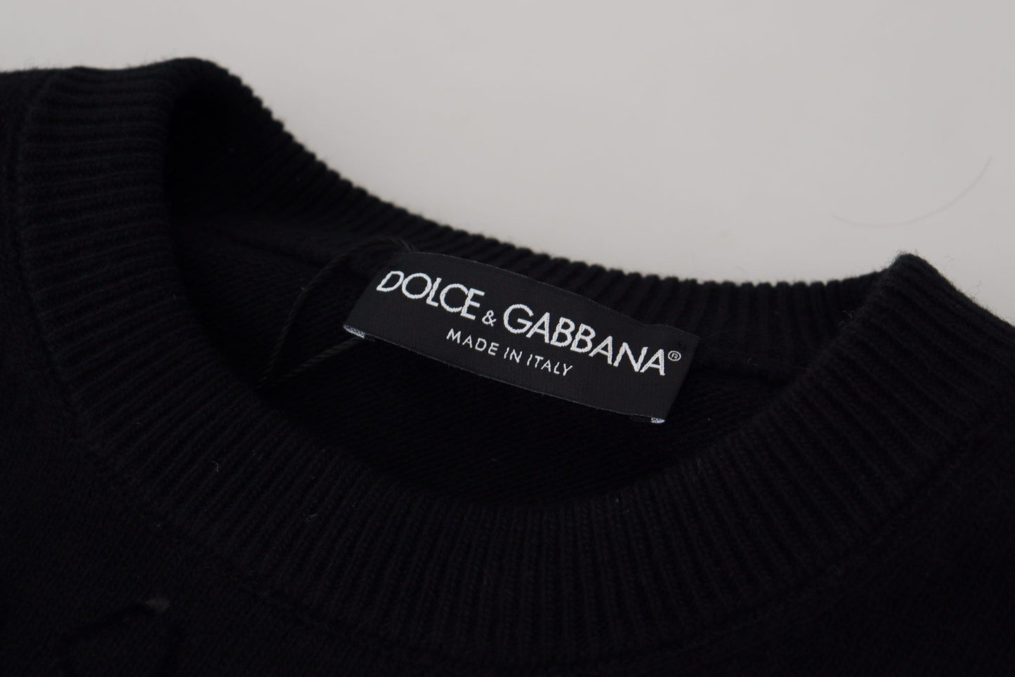 Dolce & Gabbana Elegant Black Logo Wool Sweater