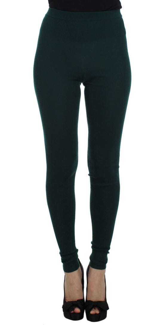 Dolce & Gabbana Emerald Treasure High Waist Cashmere Pants