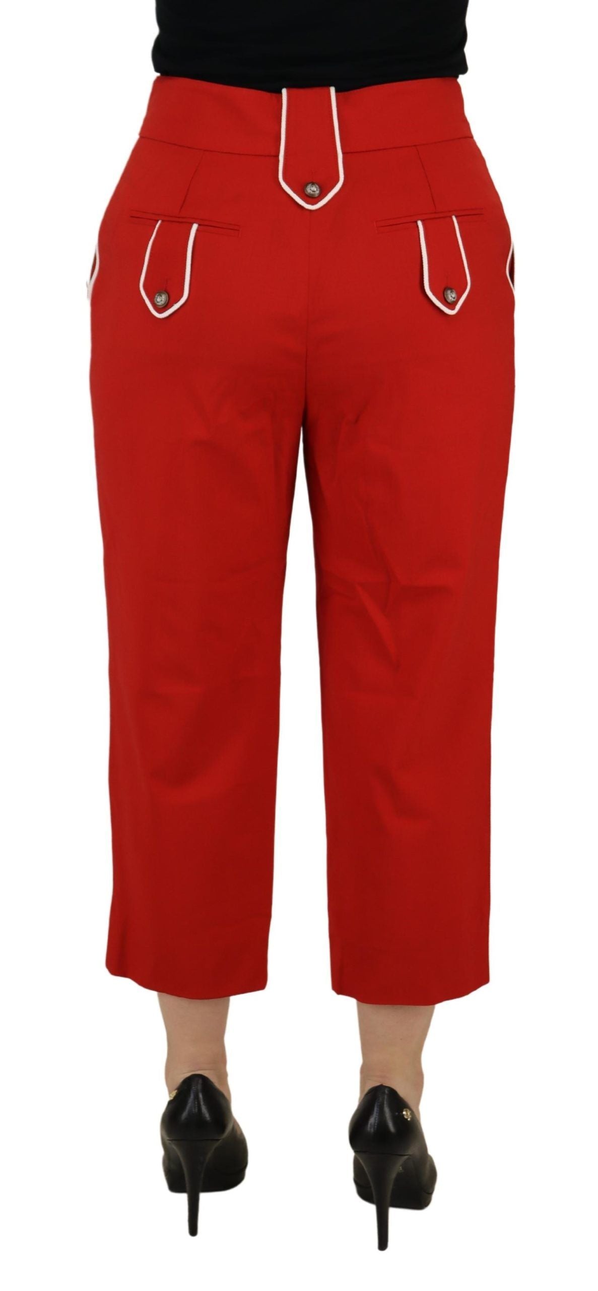 Dolce & Gabbana Elegant Red High-Waist Cropped Pants Dolce & Gabbana