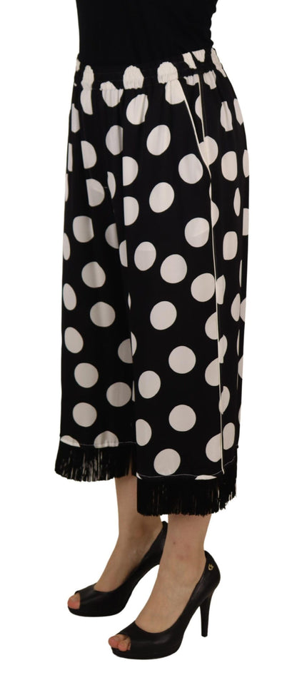 Dolce & Gabbana Polka Dot Silk Mid Waist Pants