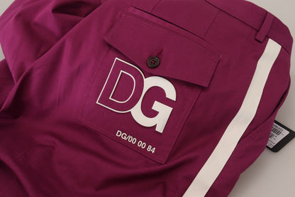 Dolce & Gabbana Elegant Magenta Cotton Stretch Pants