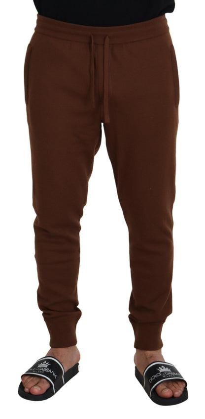 Dolce & Gabbana Elegant Brown Cashmere Jogger Pants