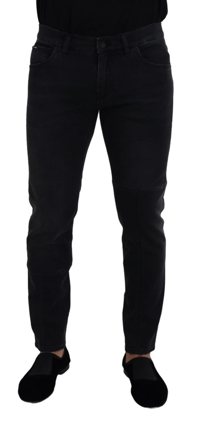 Dolce & Gabbana Sleek Black Cotton Blend Denim Pants