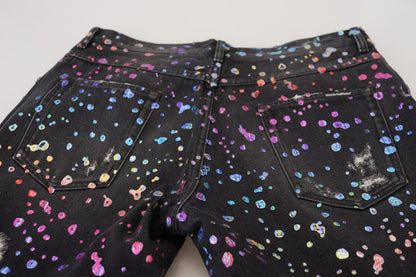 Dolce & Gabbana Elegant Multicolor Printed Denim Pants Dolce & Gabbana