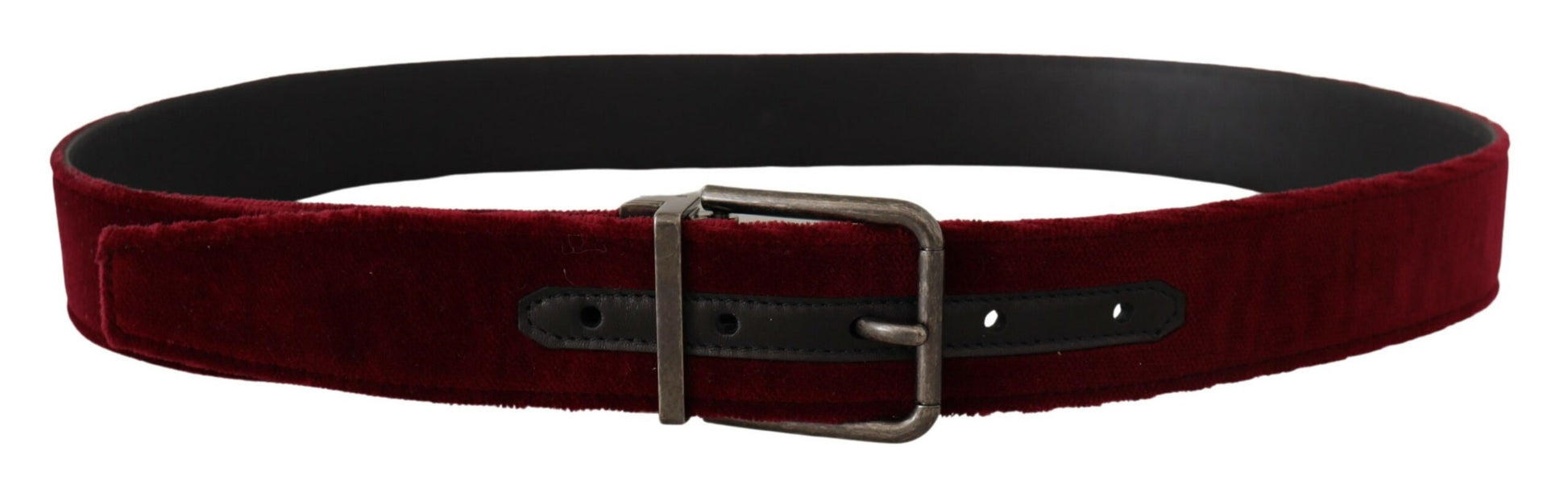 Dolce & Gabbana Velvet Maroon Elegance Belt Dolce & Gabbana