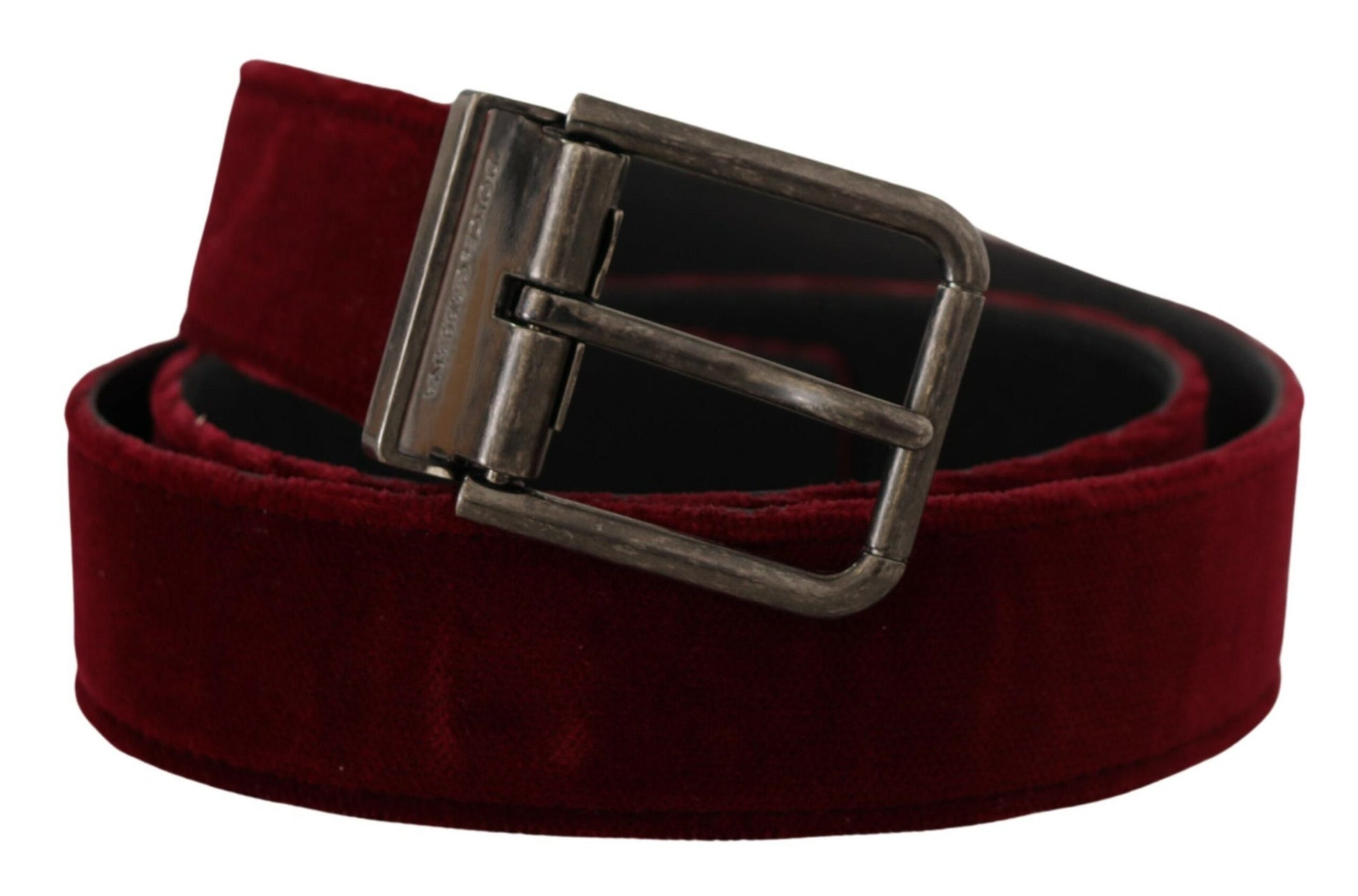 Dolce & Gabbana Velvet Maroon Elegance Belt Dolce & Gabbana