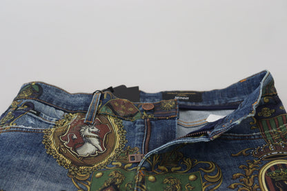 Dolce & Gabbana Elegant Slim-Fit Printed Denim Jeans