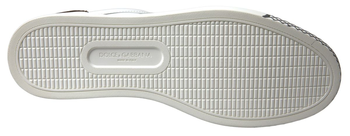 Dolce & Gabbana Sleek White Leather Casual Sneakers