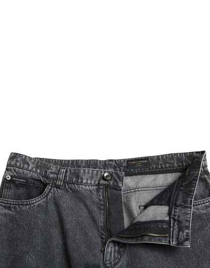 Dolce & Gabbana Elegant Dark Grey Straight Denim Jeans