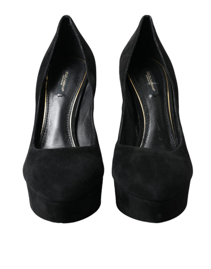 Dolce & Gabbana Black Suede Heeled Pumps Sophistication