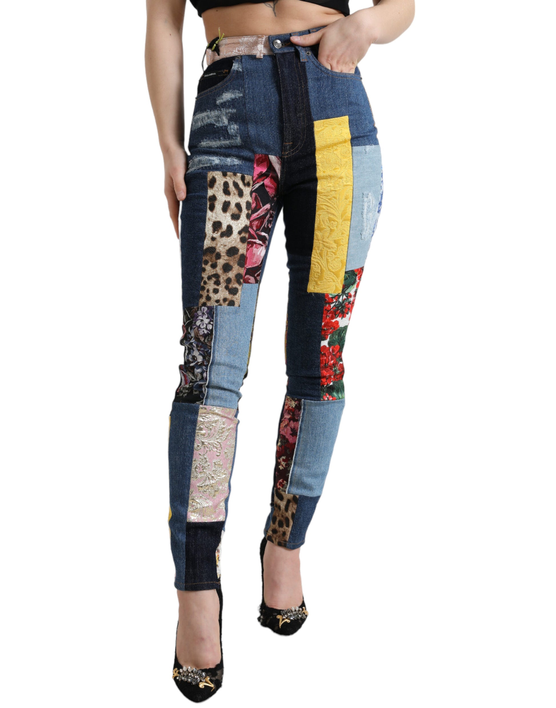 Dolce & Gabbana Vibrant Patchwork Skinny Jeans Dolce & Gabbana