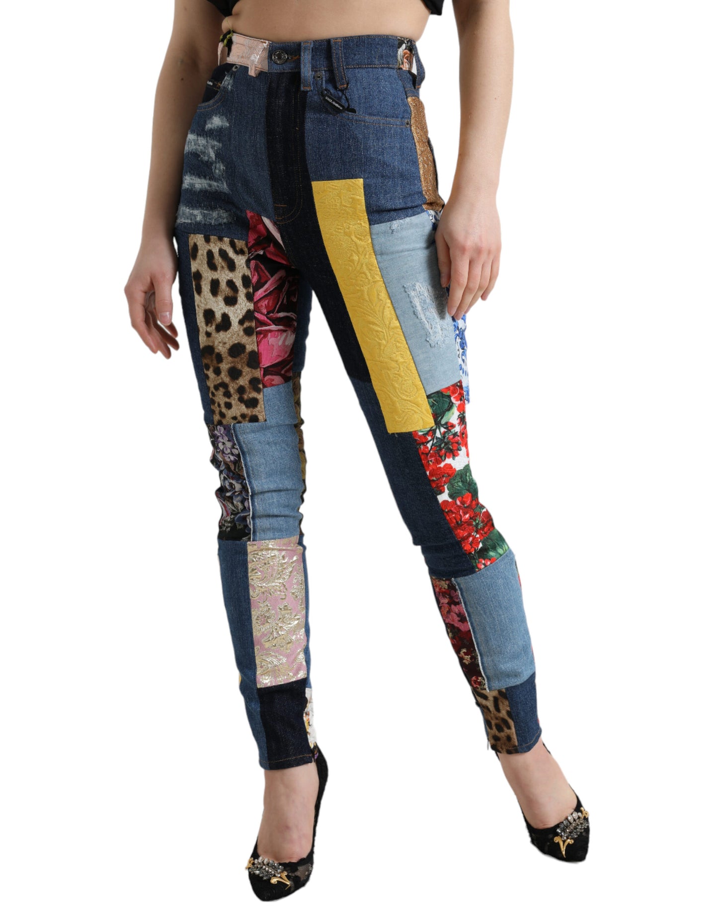 Dolce & Gabbana Vibrant Patchwork Skinny Jeans Dolce & Gabbana