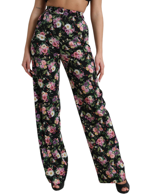 Dolce & Gabbana Floral High Waist Wide Leg Pants