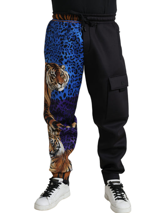 Dolce & Gabbana Elegant Tiger Print Joggers