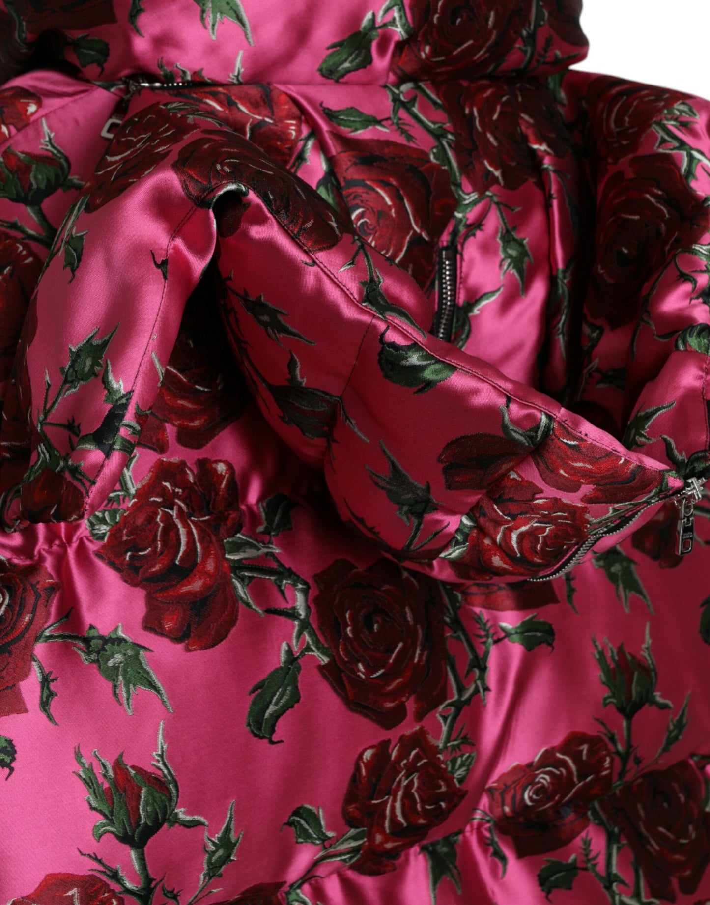 Dolce & Gabbana Elegant Rose Print Quilted Jacket