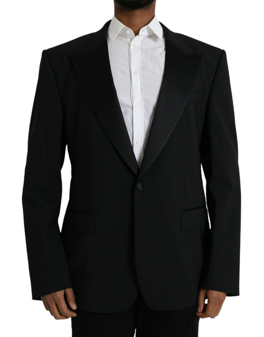 Dolce & Gabbana Black SICILIA Single Breasted Coat Blazer