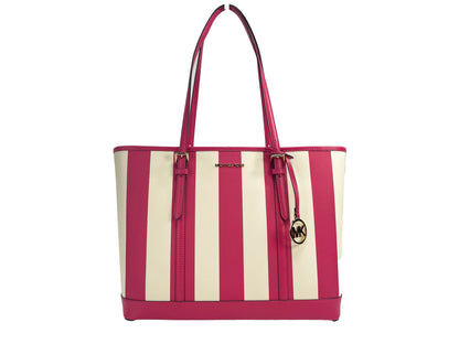 Michael Kors Jet Set Travel Large TZ Shoulder PVC Tote Bag Purse Pink