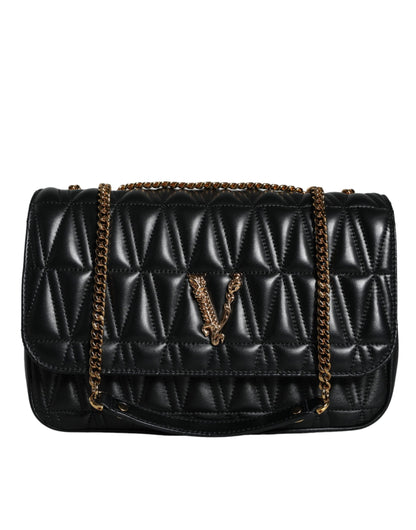 Versace Black Mini Nappa Leather Crossbody Shoulder Bag