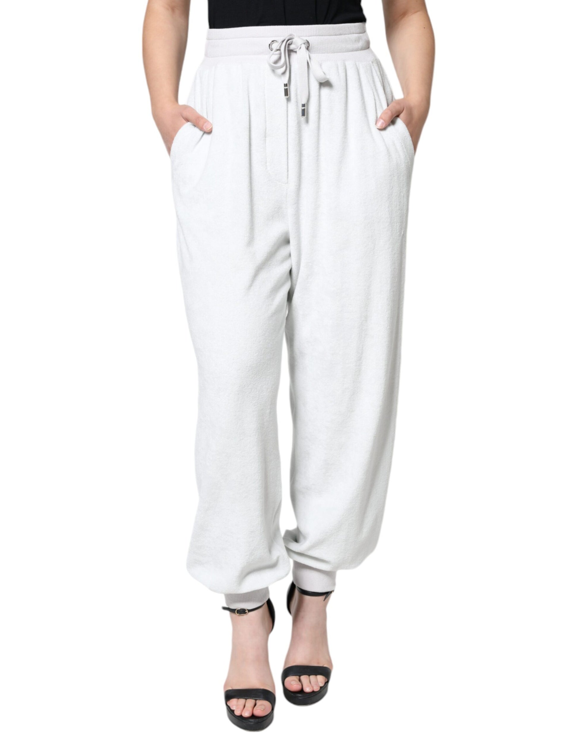 Dolce & Gabbana White Nylon Jogger Sweatpants Pants Dolce & Gabbana