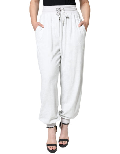 Dolce & Gabbana White Nylon Jogger Sweatpants Pants Dolce & Gabbana