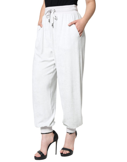 Dolce & Gabbana White Nylon Jogger Sweatpants Pants Dolce & Gabbana