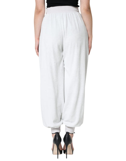 Dolce & Gabbana White Nylon Jogger Sweatpants Pants Dolce & Gabbana