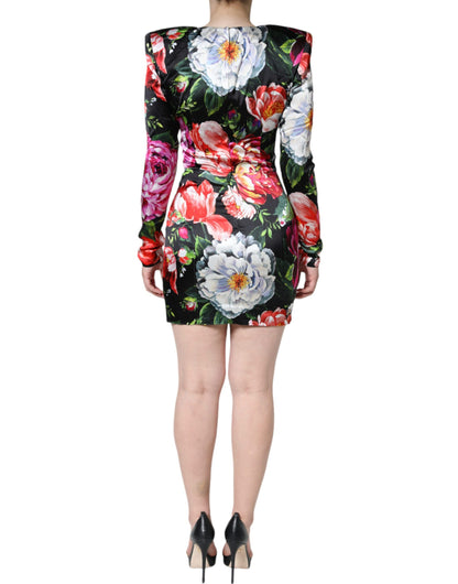 Dolce & Gabbana Multicolor Floral Print Sheath Mini Dress