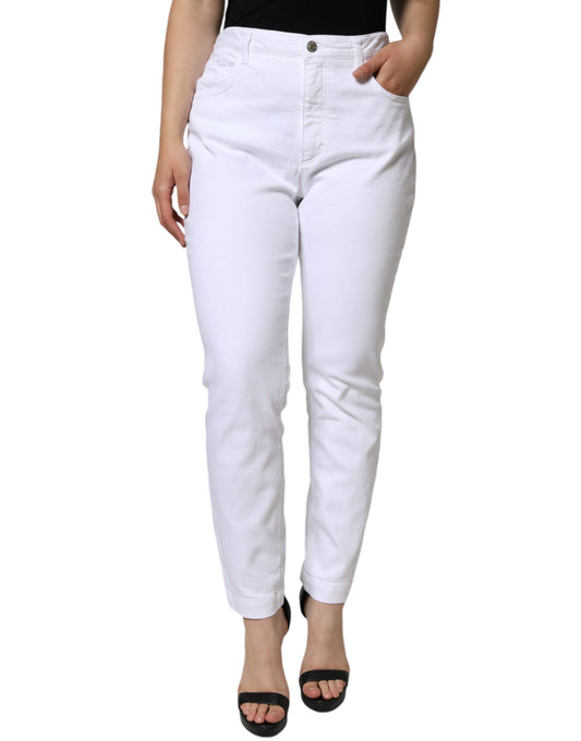 Dolce & Gabbana White Cotton Stretch AUDREY Skinny Jeans Dolce & Gabbana