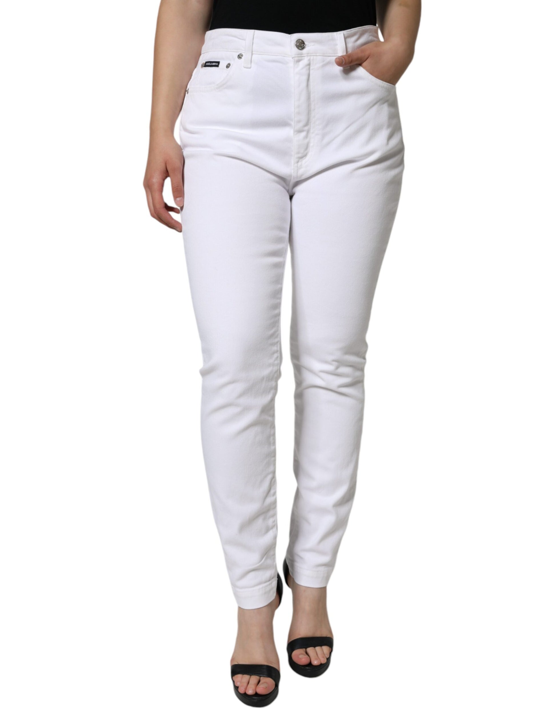 Dolce & Gabbana White Cotton Stretch AUDREY Skinny Jeans Dolce & Gabbana