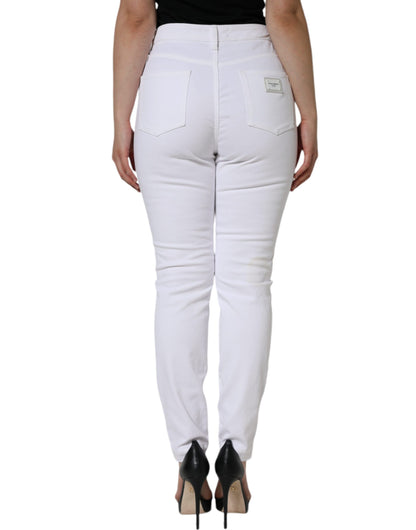 Dolce & Gabbana White Cotton Stretch AUDREY Skinny Jeans Dolce & Gabbana