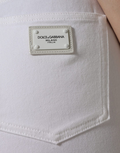 Dolce & Gabbana White Cotton Stretch AUDREY Skinny Jeans Dolce & Gabbana