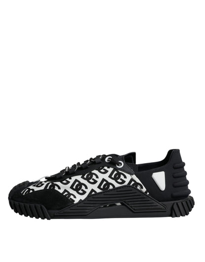 Dolce & Gabbana Black Logo Lace Up Low Top NS1 Sneakers Shoes