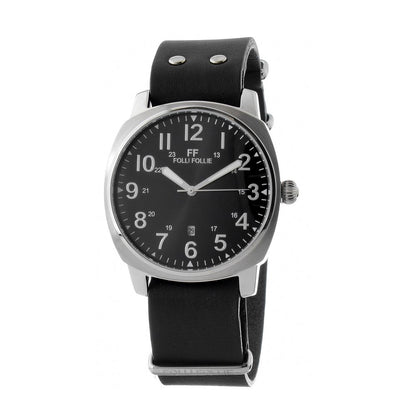 Folli Follie Black Leather Watch