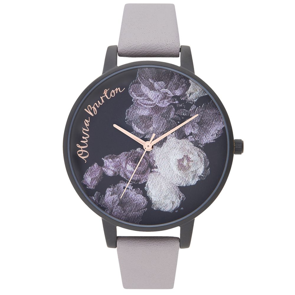 Olivia Burton Gray Synthetic Leather Watch