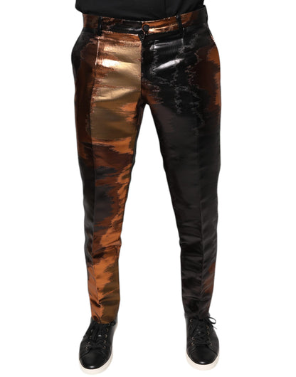 Dolce & Gabbana Multicolor Jacquard Skinny Men Pants