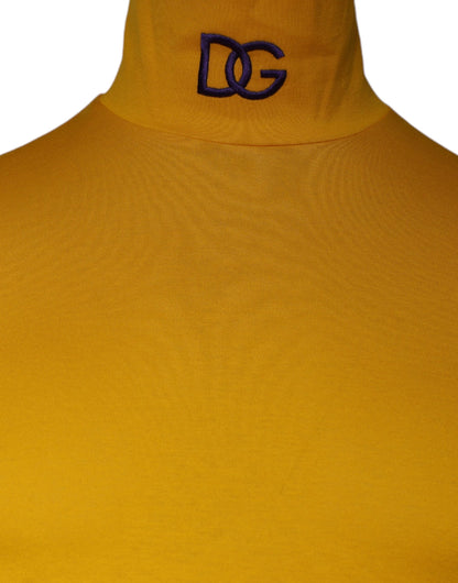 Dolce & Gabbana Yellow DG Long Sleeve Turtleneck Pullover Sweater