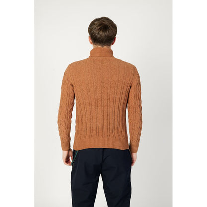 Gianni Lupo Brown Synthetic Material Sweater