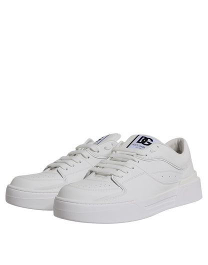 Dolce & Gabbana White Miami Leather Low Top Sneakers Shoes