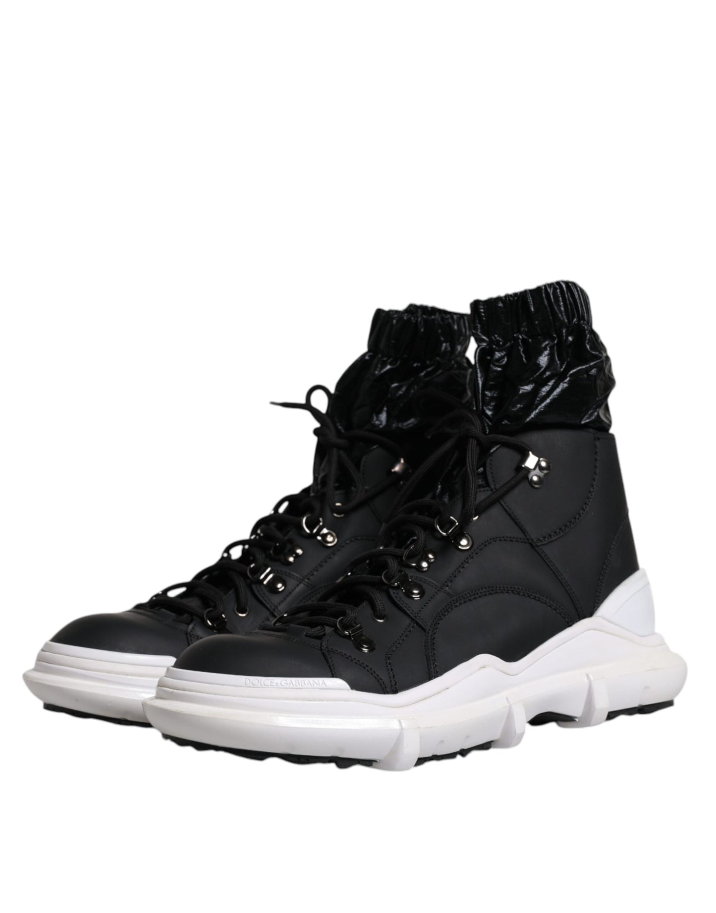 Dolce & Gabbana Black Nylon Galileo High Top Sneakers Shoes