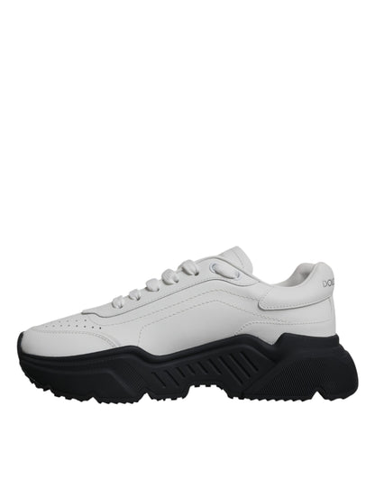 Dolce & Gabbana White Black DAYMASTER Leather Sneakers Shoes